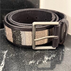 Men's Black and Beige Belt
